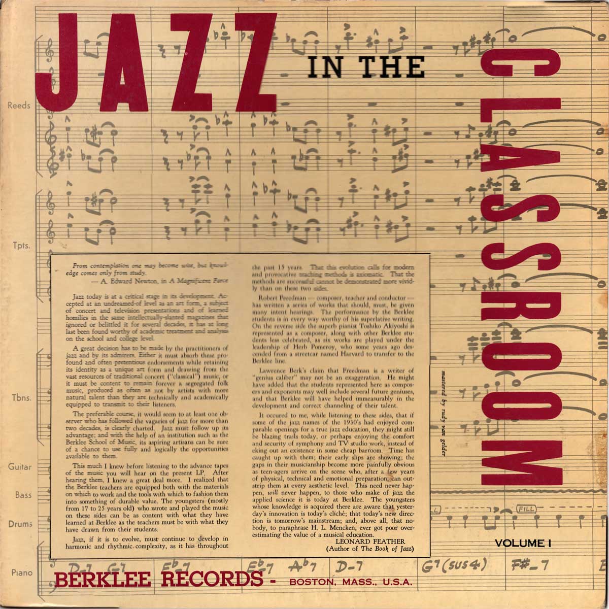 Jazz In The Classroom ‎– Vol. IV - Front cover